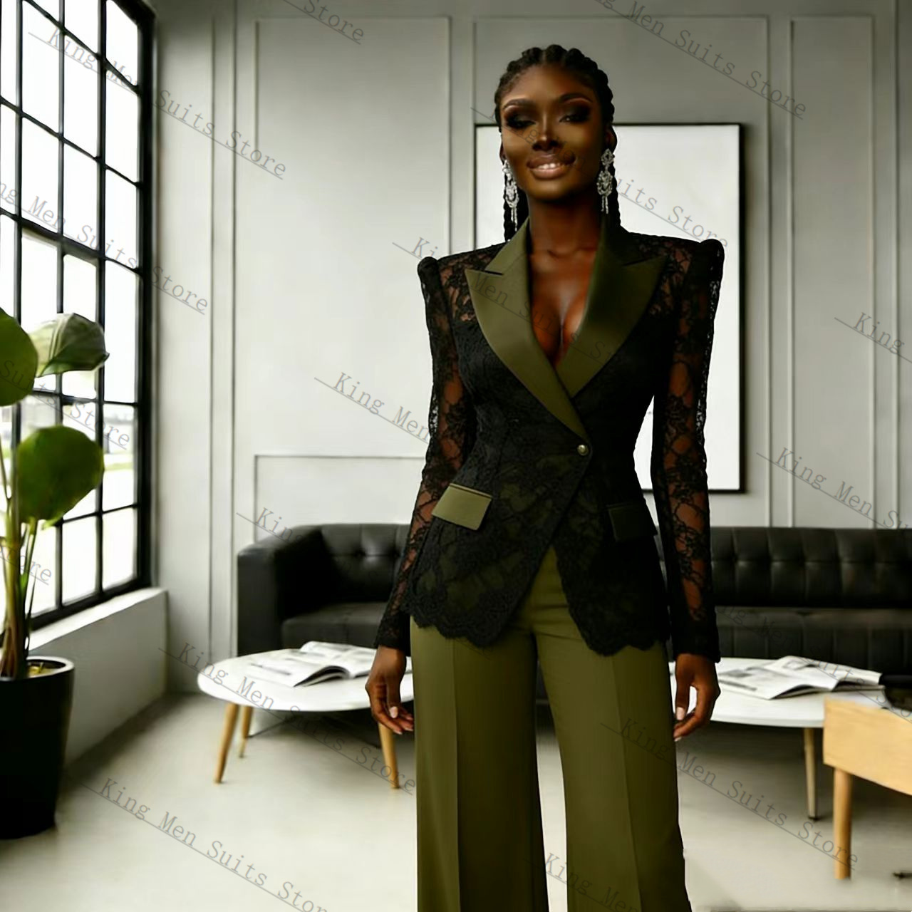 Women'S Formal Wear For A Wedding Guest - Completo da Donna Verde e Nero