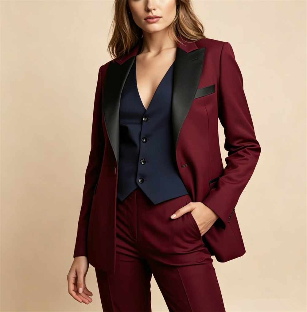 Women Formal Wear Vest - Elegante Completo da Donna Bordeaux a