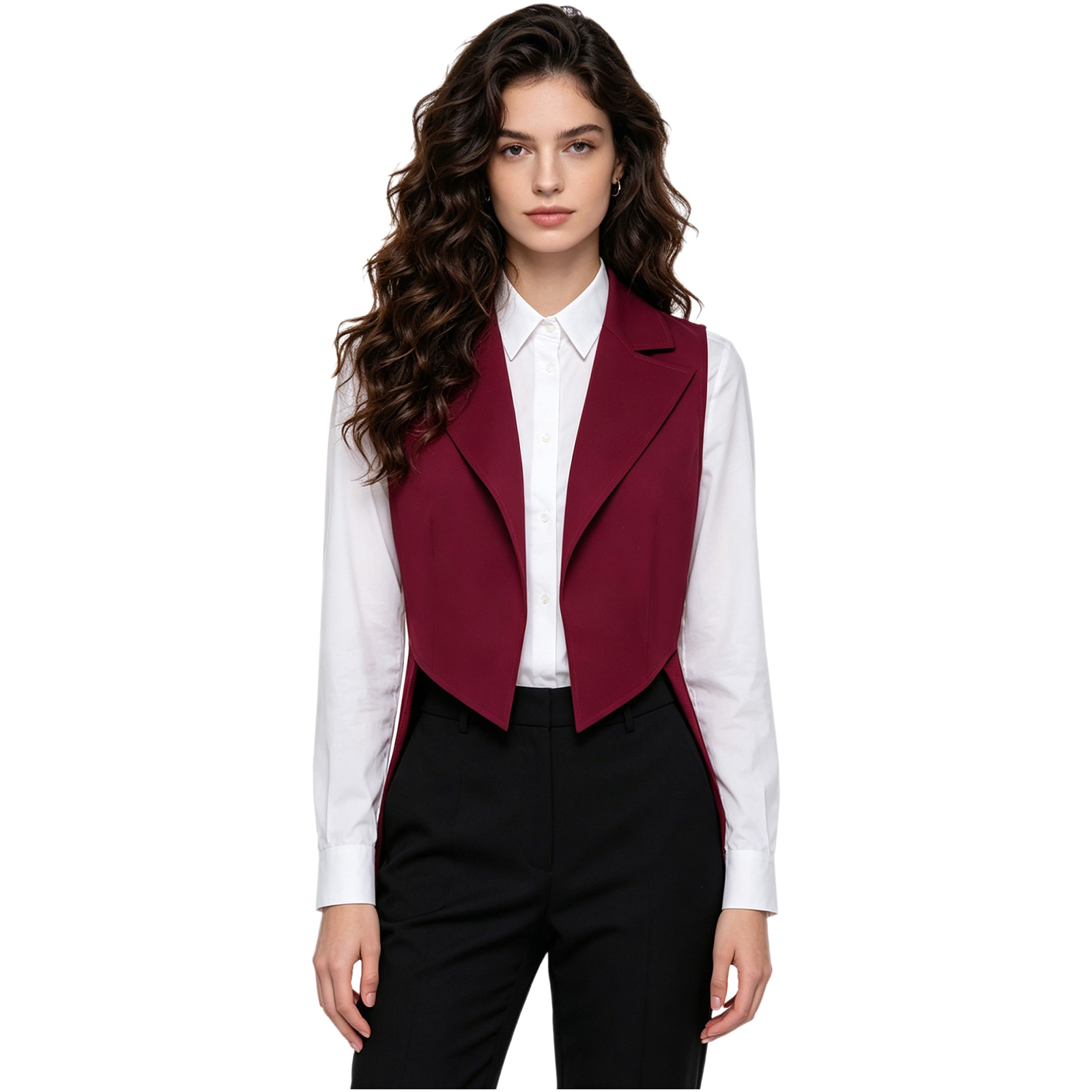 Women Formal Wear Stitching - Gilet Vintage da Donna, Giacca Senza