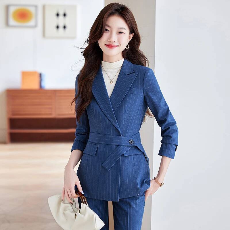 Women Formal Wear Interview - Pantaloni formali a righe eleganti in