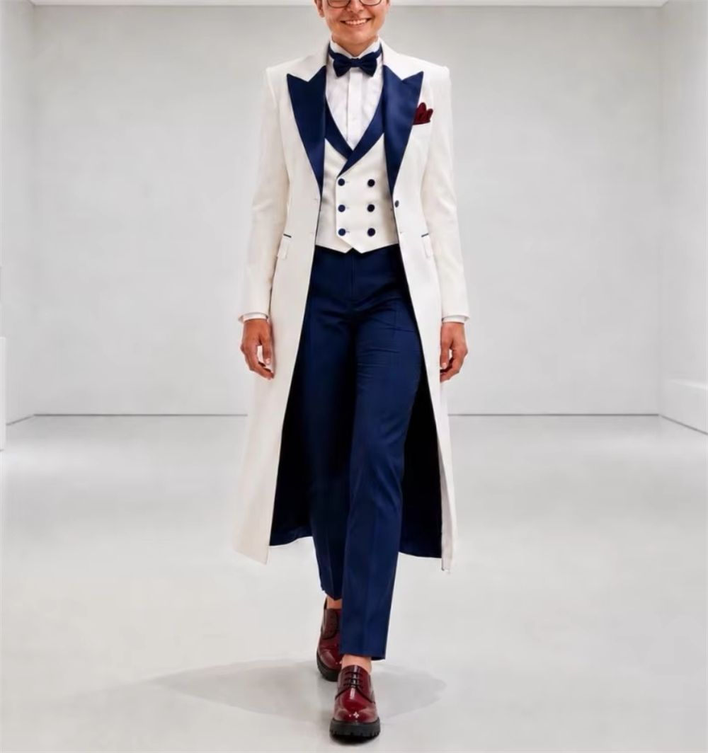 Women'S Elegant Formal Wear - Giacca da Donna Blu Navy e