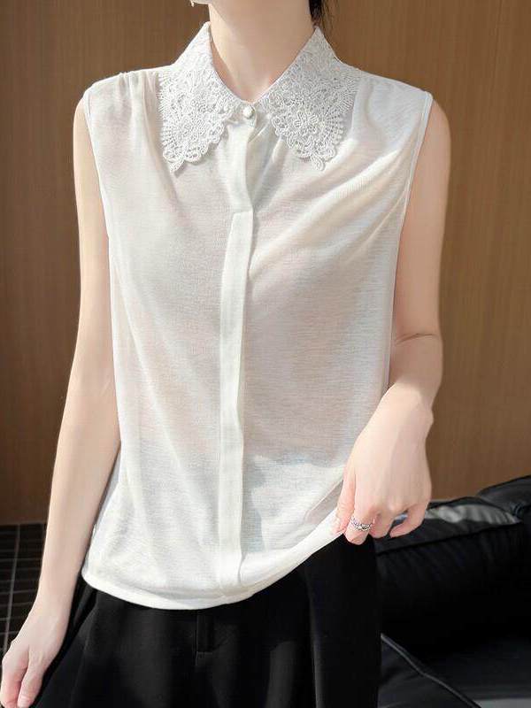 Women Formal Wear Vest - Camicia in maglia senza maniche con