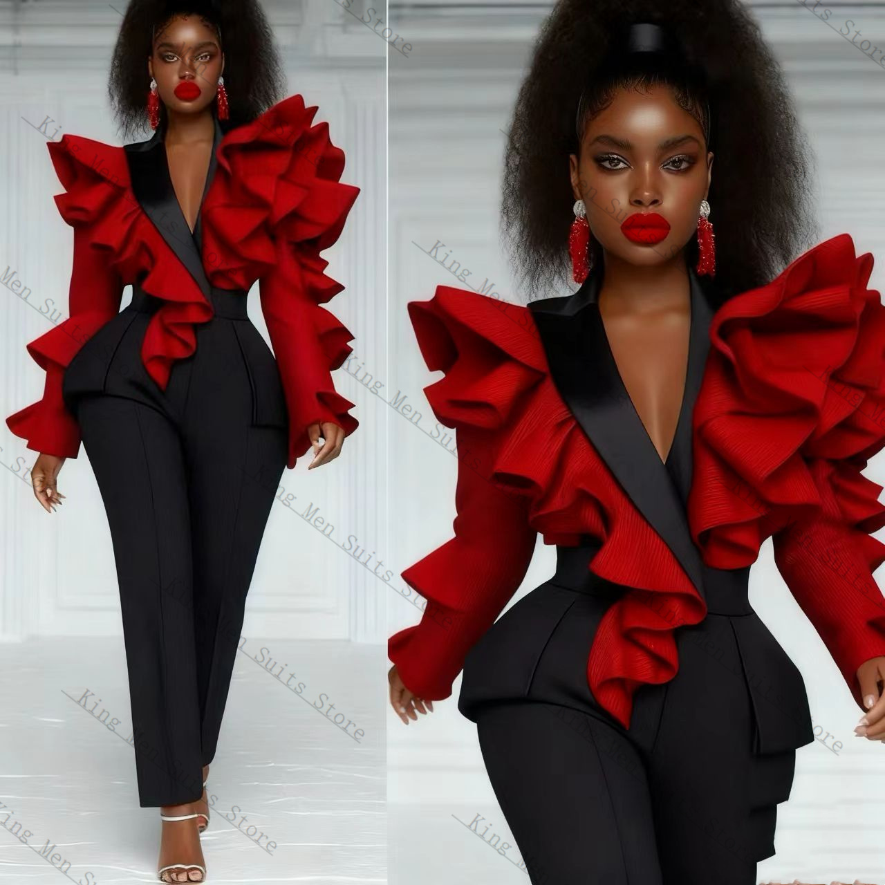 Abito da donna rosso nero Set  - Women'S Formal Wear For A Wedding Guest recensione e prezzo