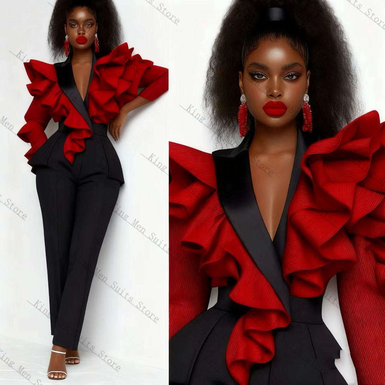 Abito da donna rosso nero Set  - Women'S Formal Wear For A Wedding Guest recensione e prezzo