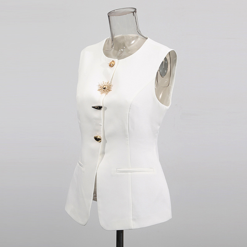 Gilet bianco con scollo a O Bo - Women Formal Wear Vest recensione e prezzo