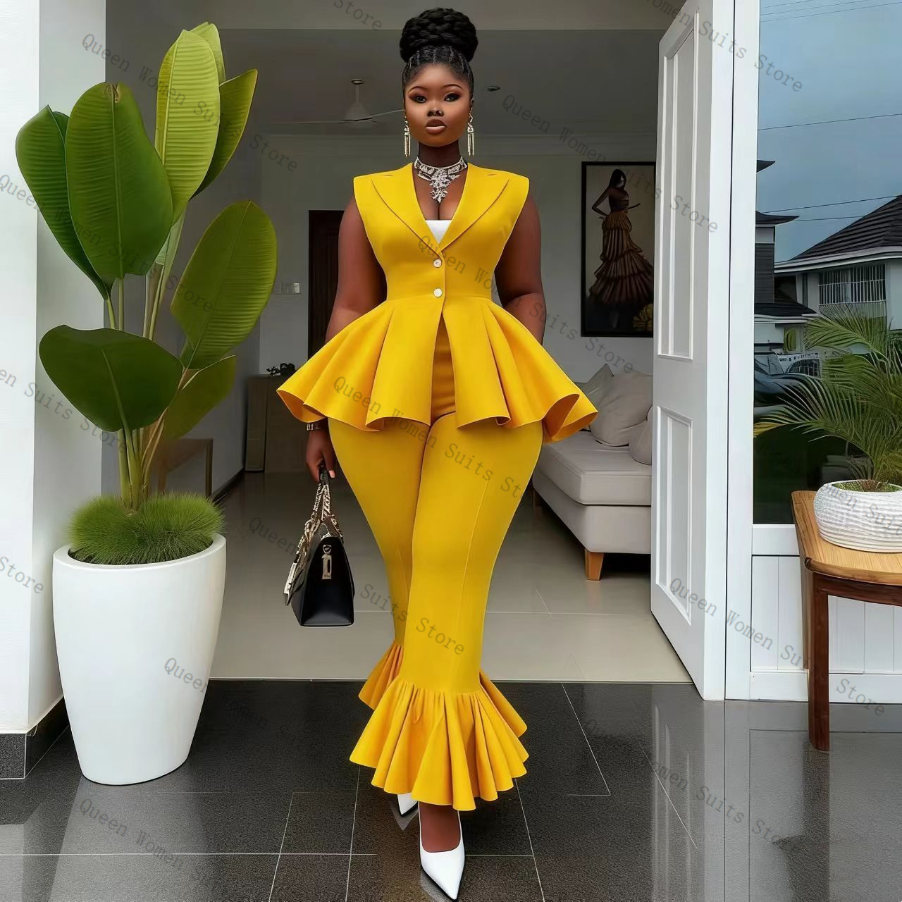 Completo Giallo da Donna 2 Pez - Women Formal Wear Vest recensione e prezzo